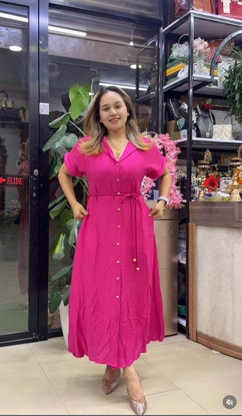 Designer Rayon Solid Plain Dress