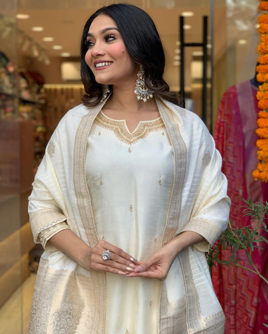 Most Beautiful Chanderi Viscose Kurta Set