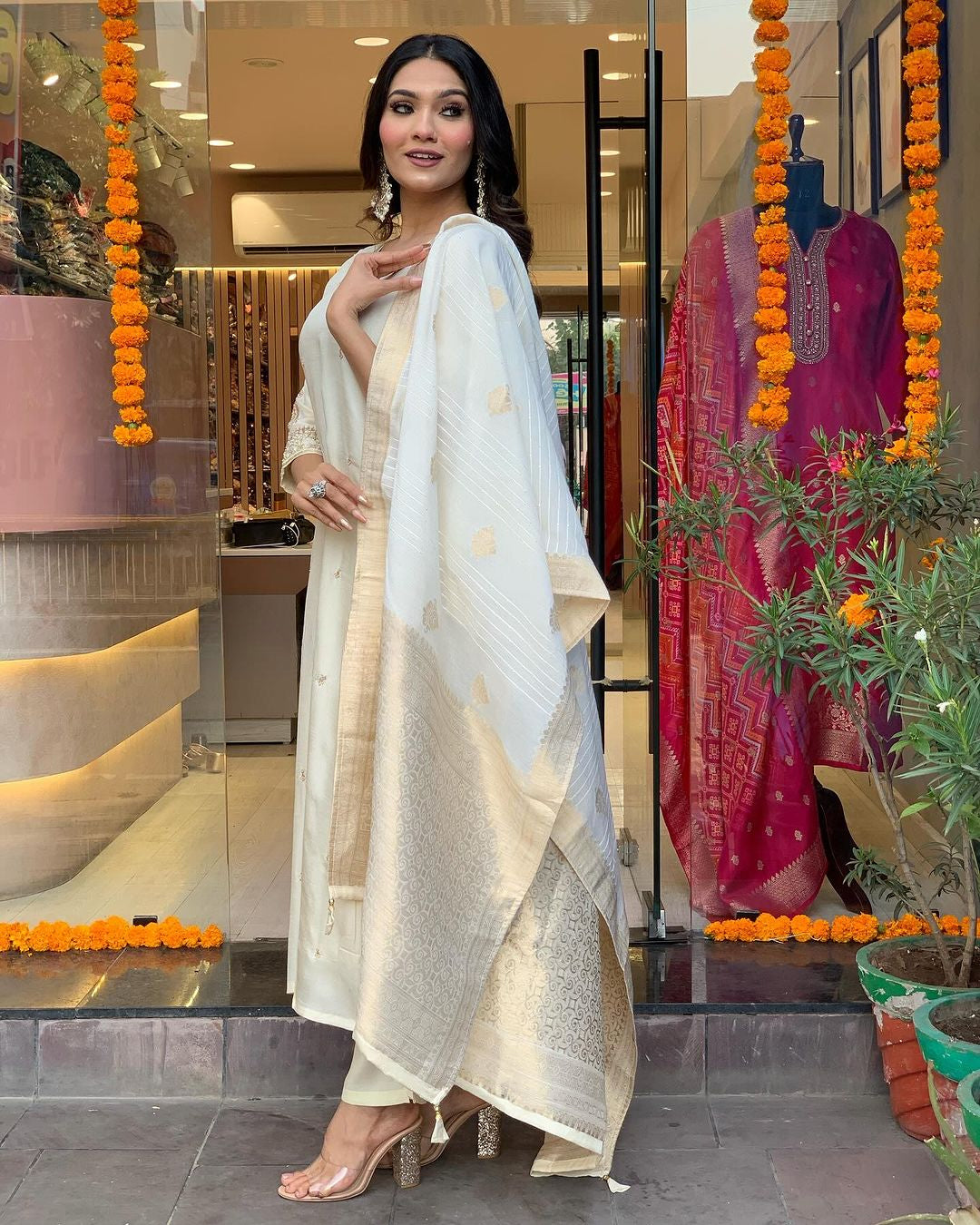 Most Beautiful Chanderi Viscose Kurta Set