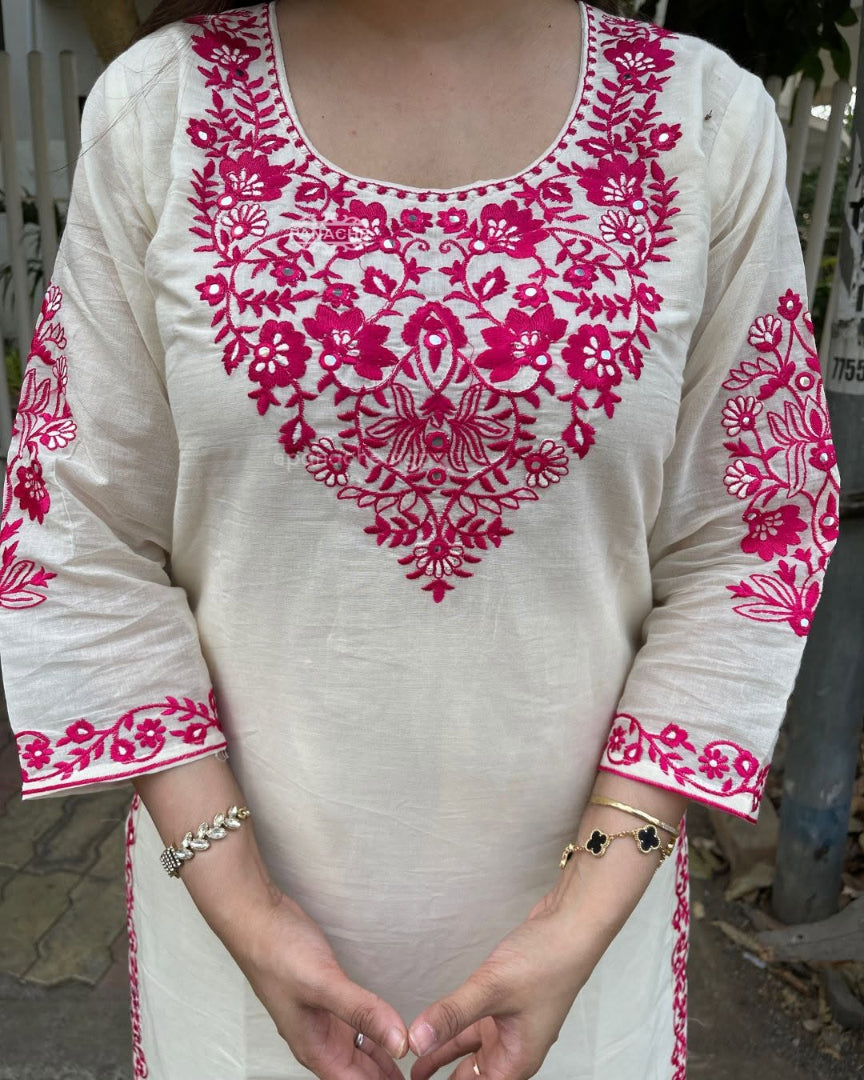 Most Beautiful Pure Chanderi Silk Embroidery Suit Set