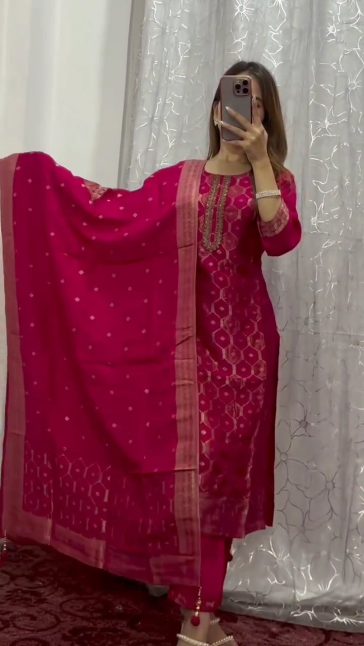 Most Beautiful Pure Banarasi Silk Jequard Weaving Suit Set
