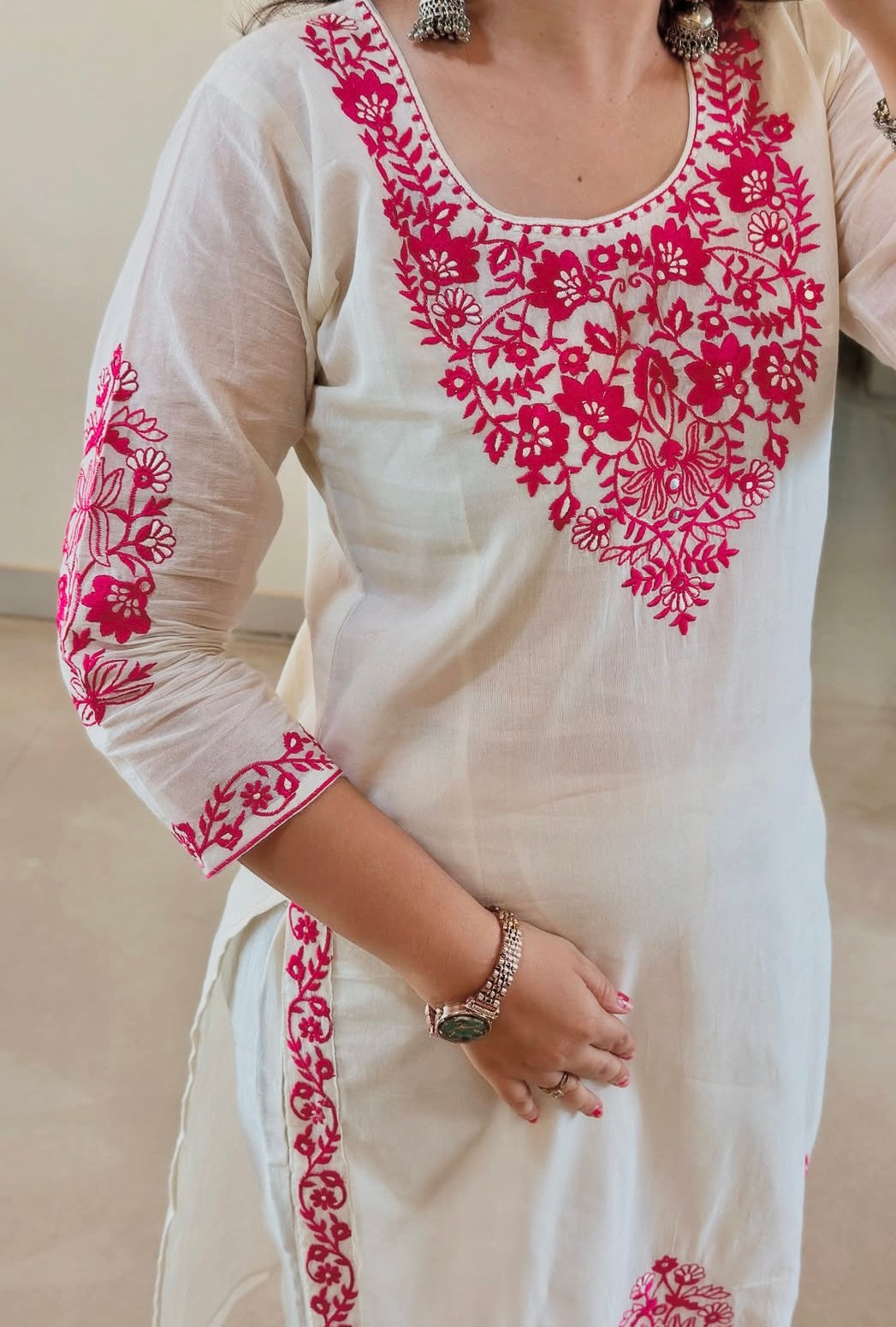 Most Beautiful Mul Chanderi Silk Embroidery Suit Set