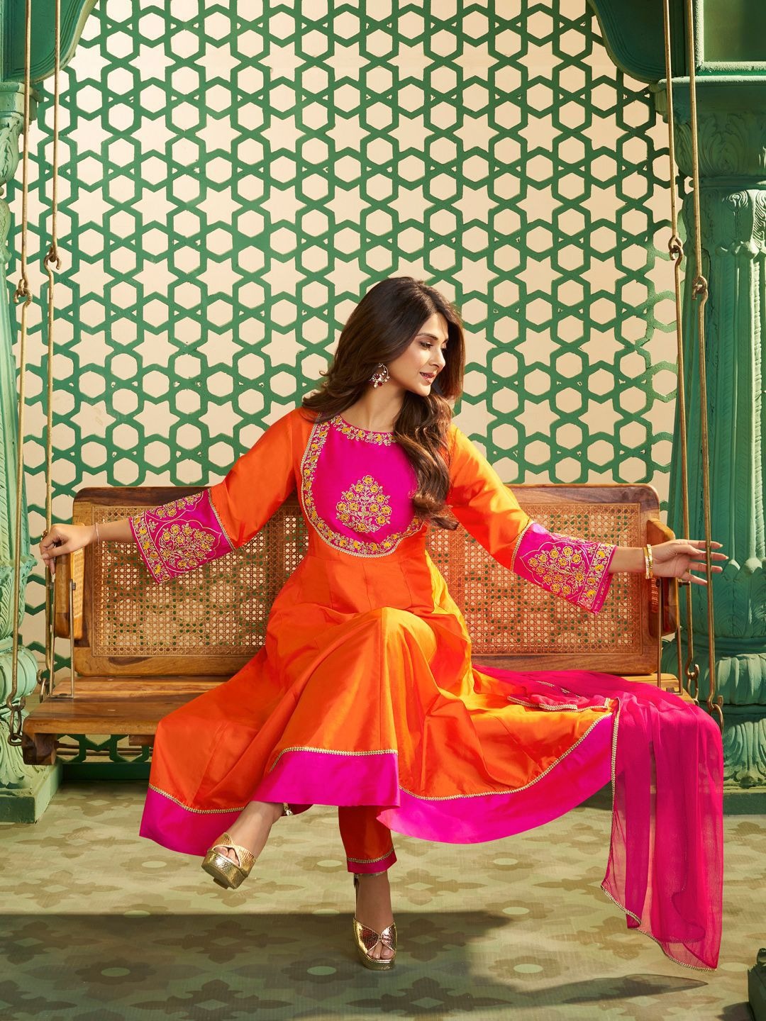 Very Winsome Chanderi Cotton Emboridery Suit Set