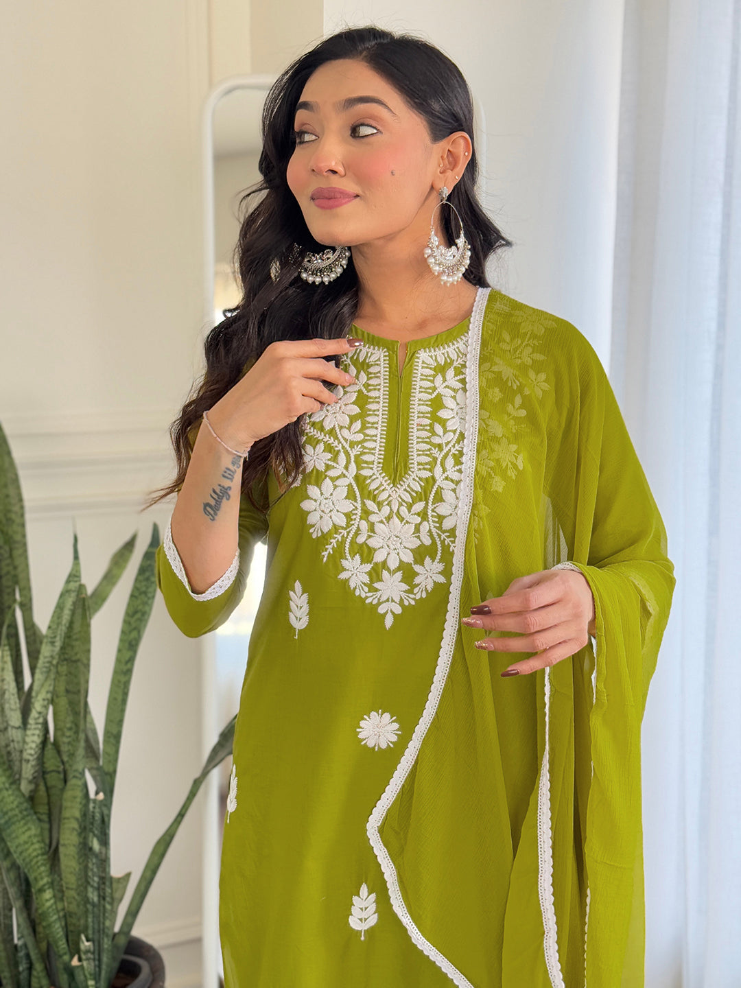 Fantabulous Cotton Fabric Embroidery Suit Set