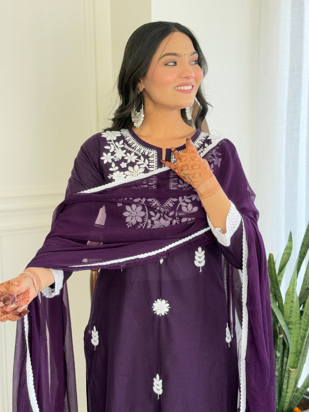 Fantabulous Cotton Fabric Embroidery Suit Set