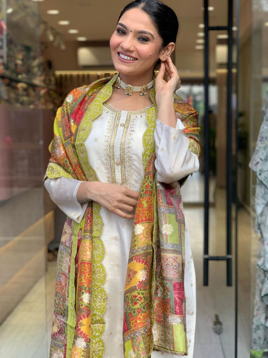 Most Beautiful Jequard Work Suit Set