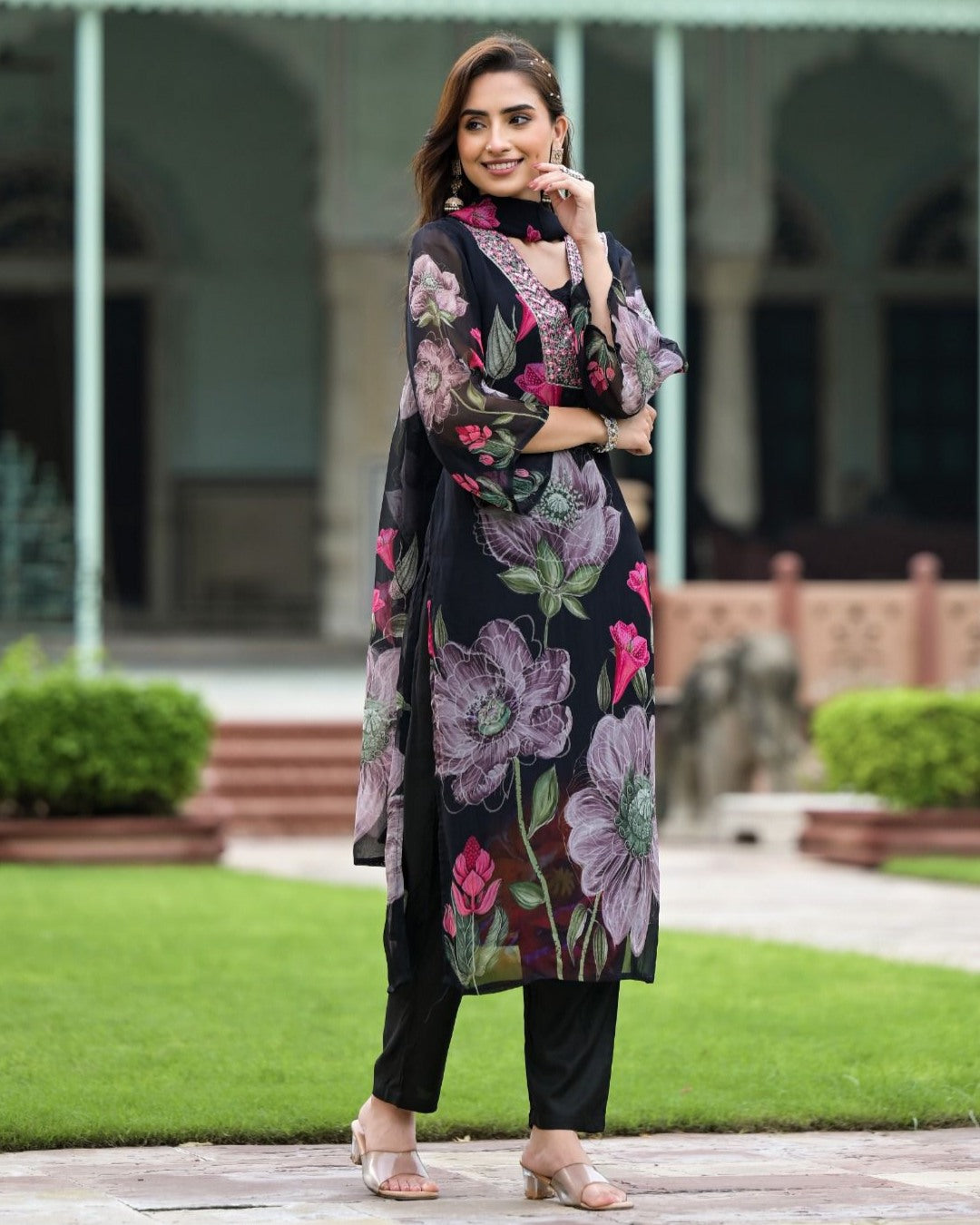 Tremendous Pure Georgette Embroidery Suit Set