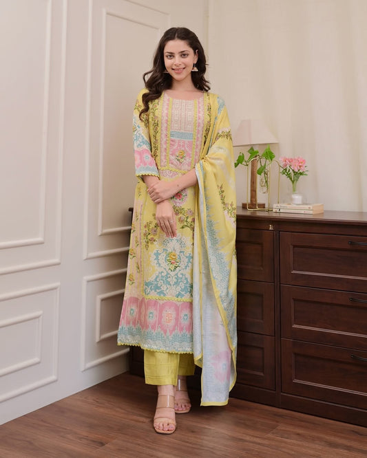 Luxurious Pure Handloom Embroidary Suit Set