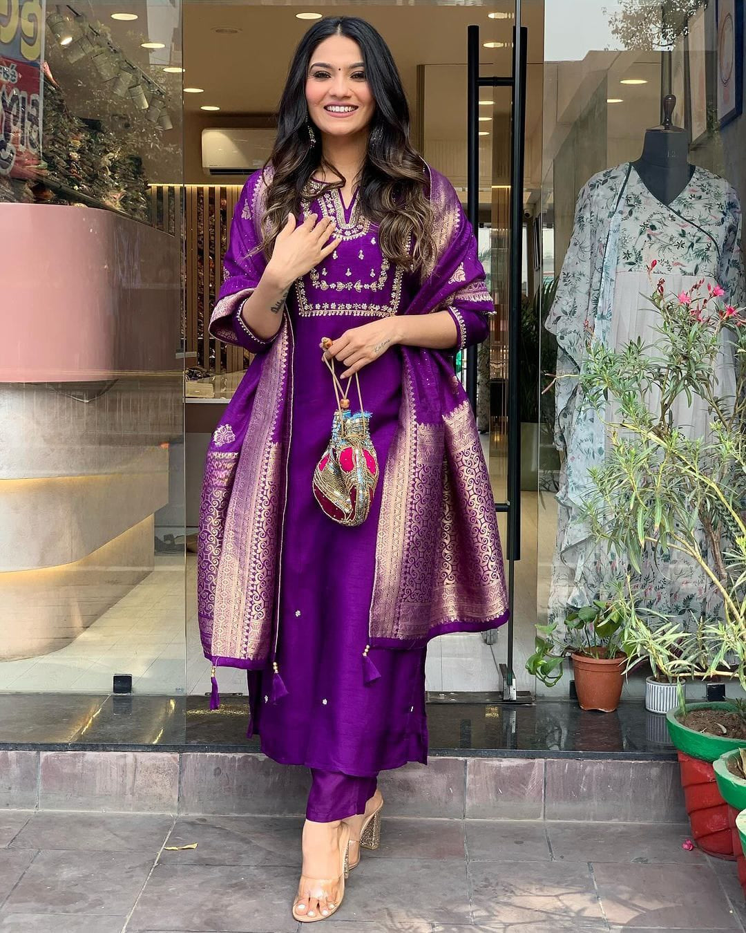 Trending Chanderi Silk Designer Suit Set