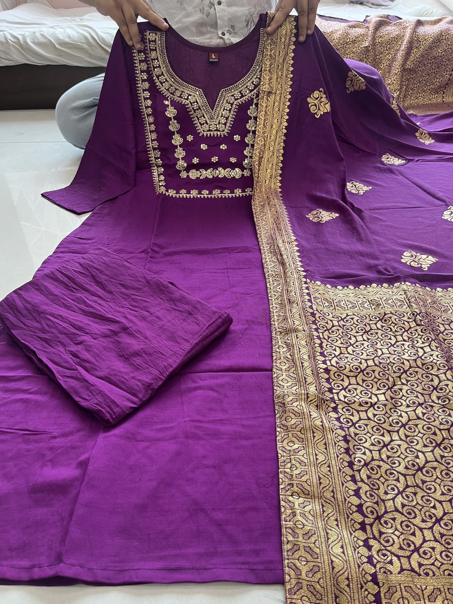 Trending Chanderi Silk Designer Suit Set