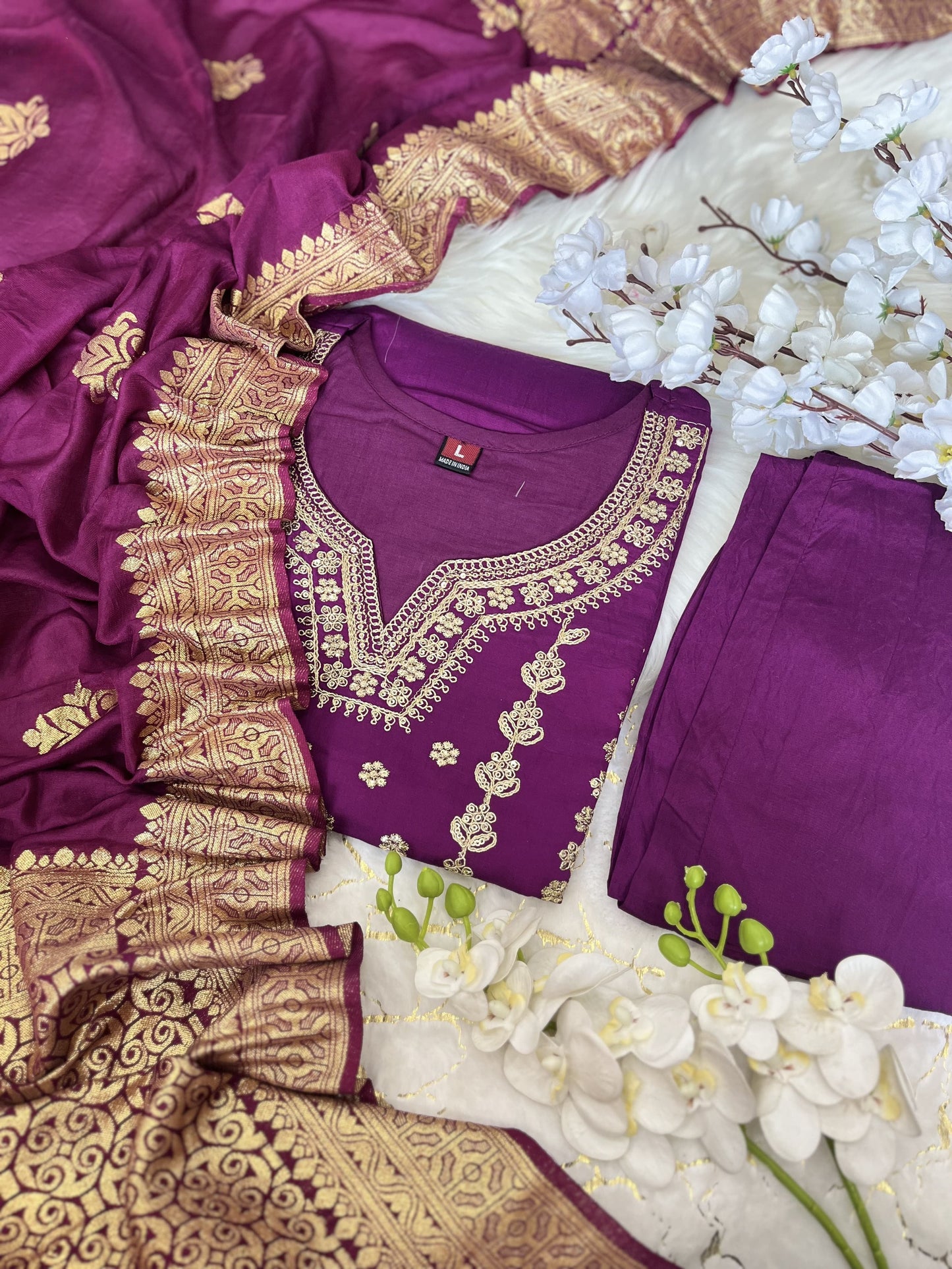 Trending Chanderi Silk Designer Suit Set