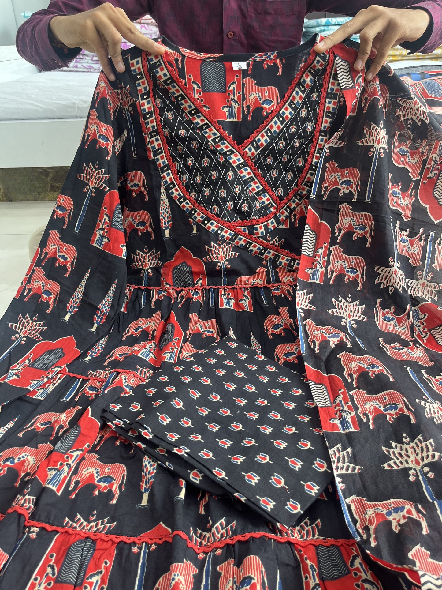 Premium Pure Cotton Block Print Suit Set