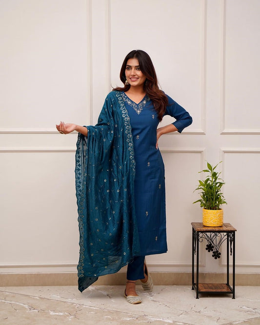 Most Beautiful Chanderi Silk Kurta Set