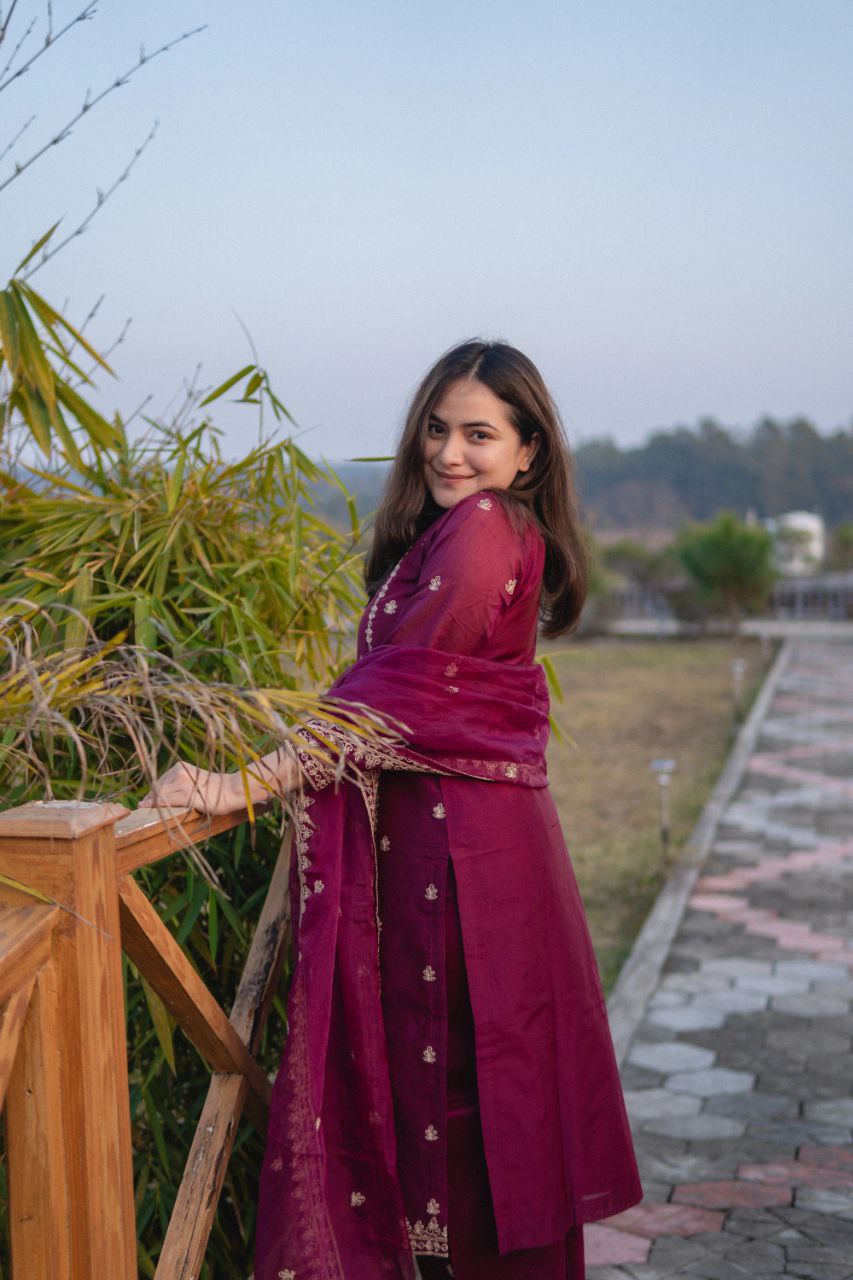 Most Elegant Chanderi Silk Embroidery Suit Set
