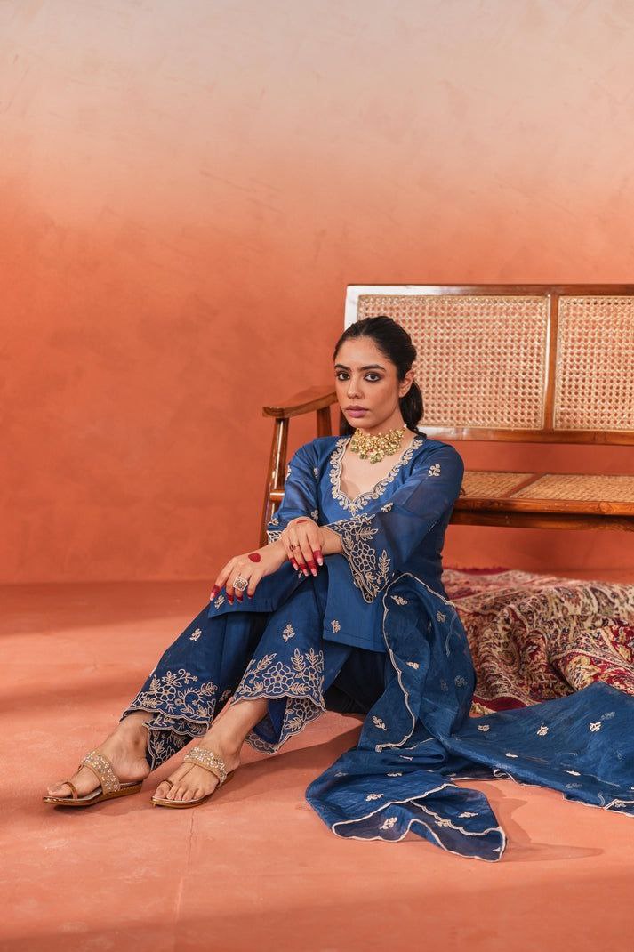 Most Elegant Chanderi Silk Embroidery Suit Set