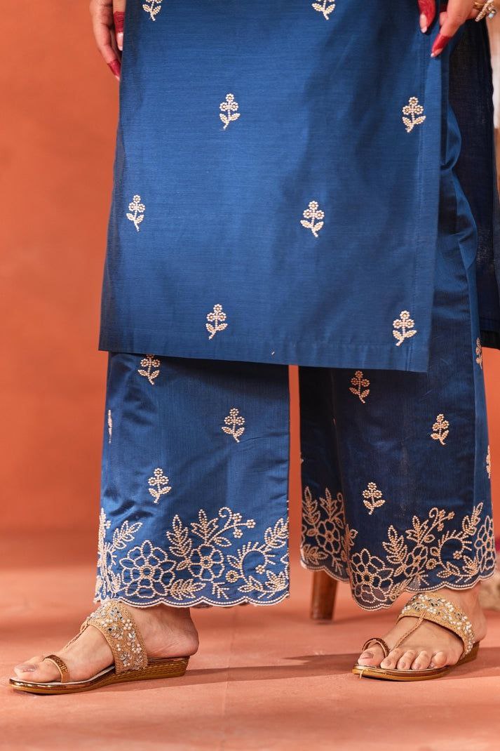 Most Elegant Chanderi Silk Embroidery Suit Set