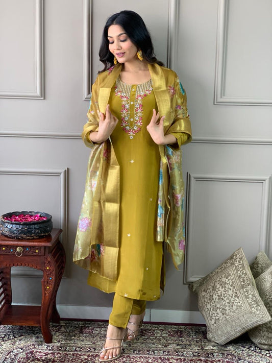 Most Beautiful Viscose Chanderi Suit Set