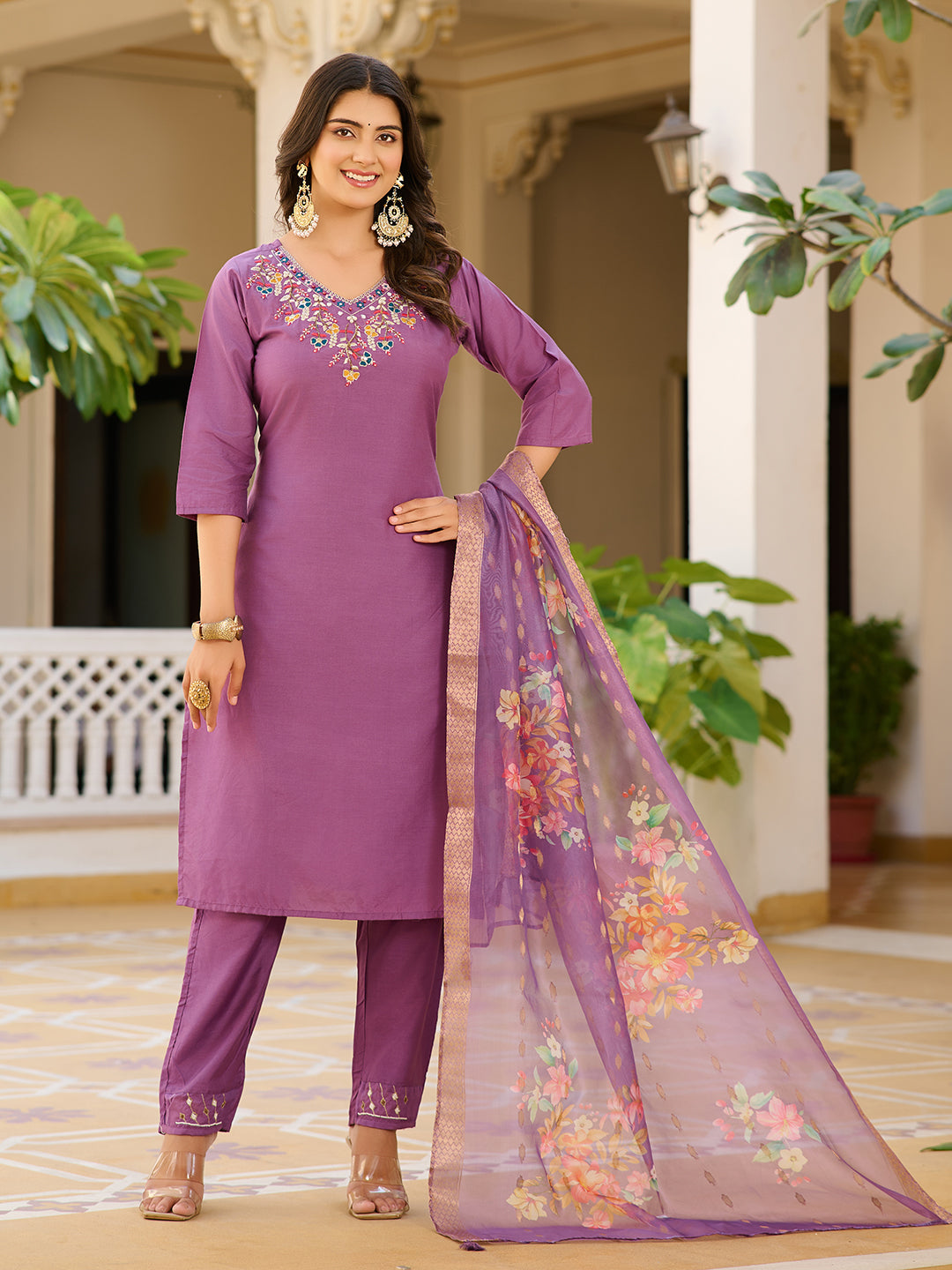 Pure Shimmer Heavy Handwork Kurta Suit Set