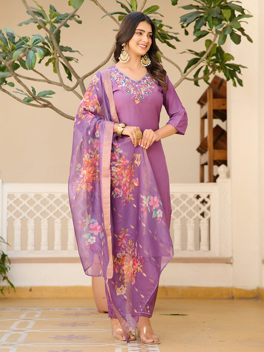 Pure Shimmer Heavy Handwork Kurta Suit Set