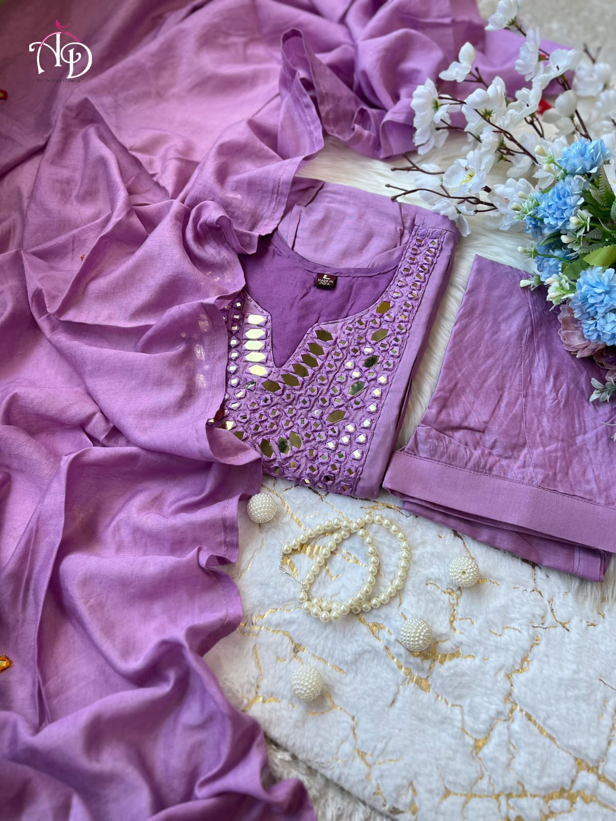 Royal Mal Chanderi Silk Suit Set With Real Mirror Style