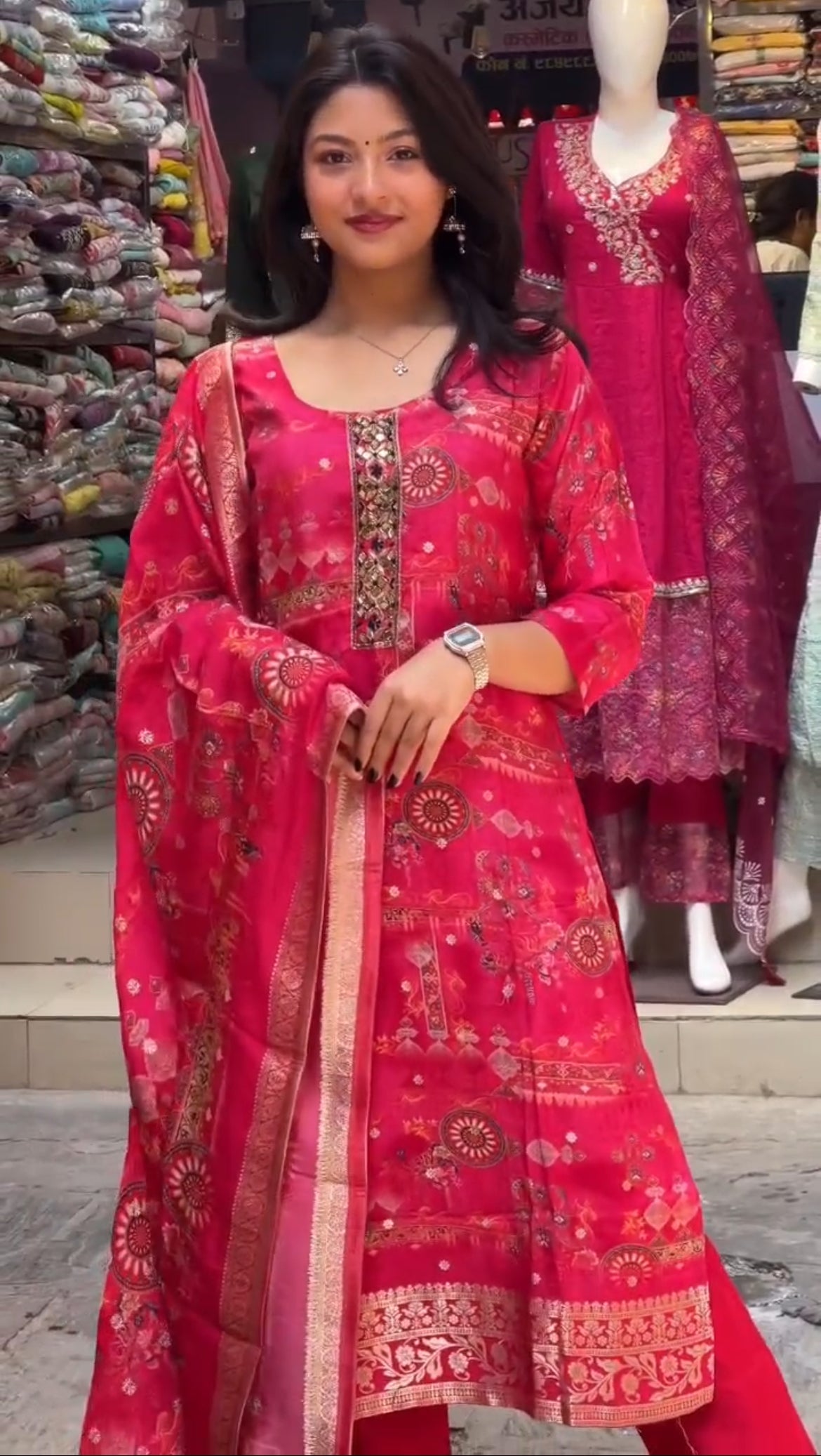 Elegant Pure Silk Jequard Weaving Suit Set