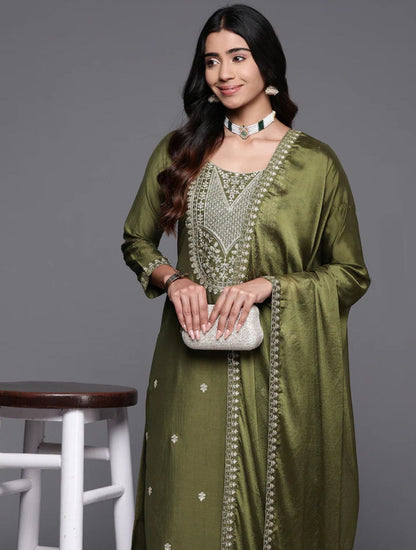 Most Beautiful Viscose Chanderi Suit Set