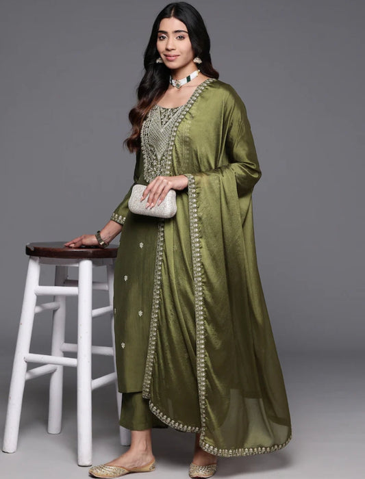 Most Beautiful Viscose Chanderi Suit Set