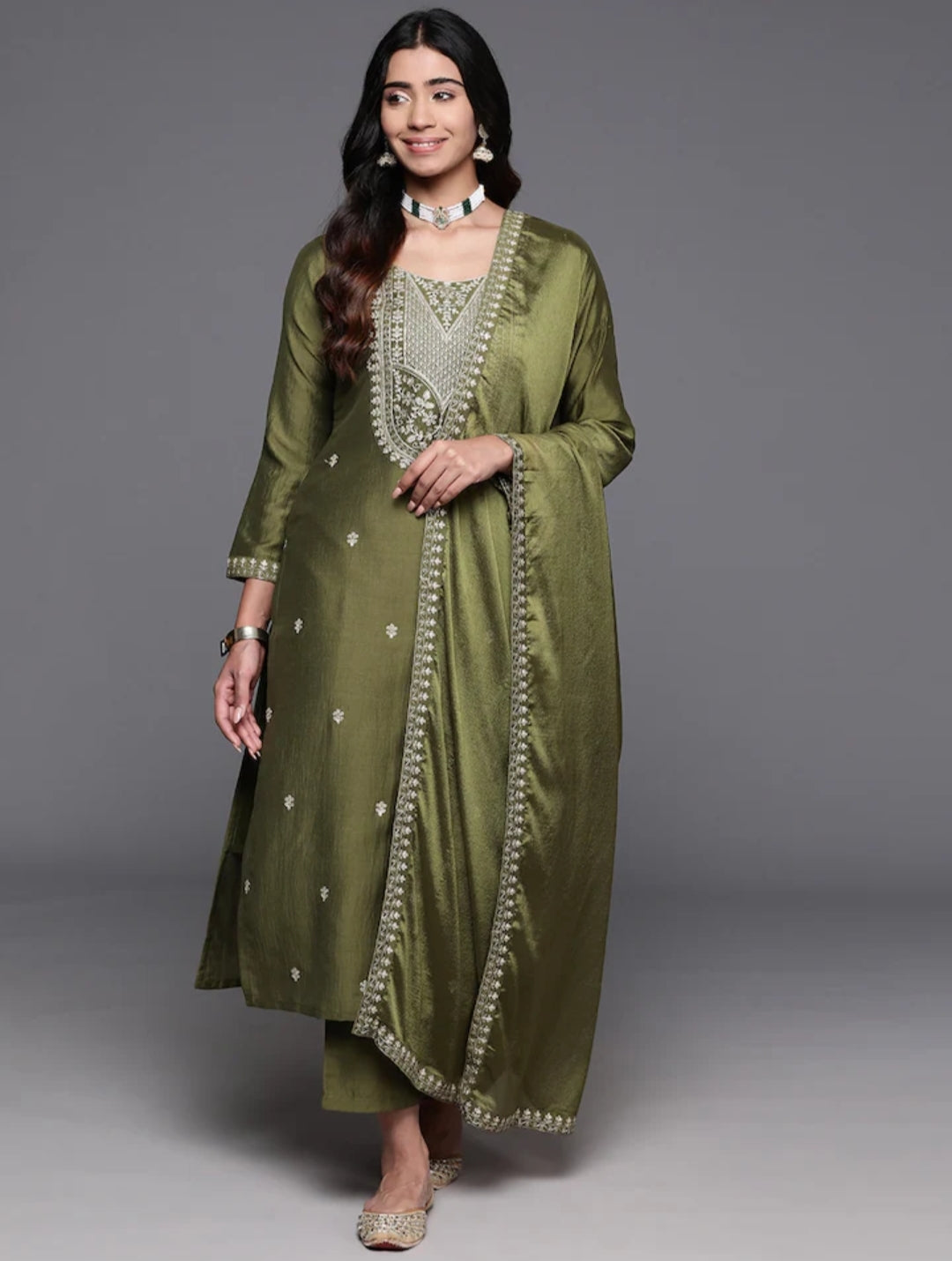 Most Beautiful Viscose Chanderi Suit Set