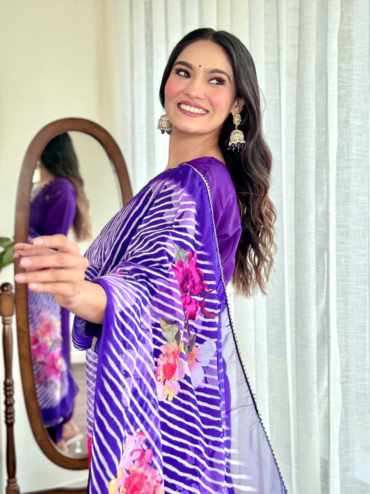Elegant Pure Viscose Chanderi Silk Embroidary Suit Set