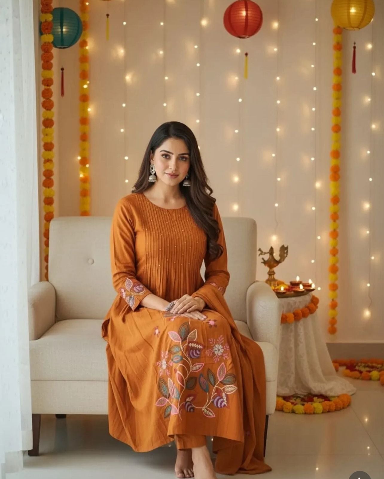 Very Aesthetic Pure Mul Cotton Embroidery Suit Set
