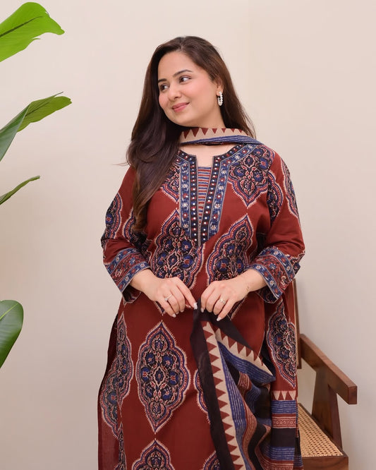 Most Stunning Pure Soft Cotton Printed Suit Set