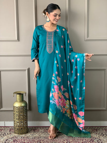 Most Beautiful Viscose Chanderi Suit Set