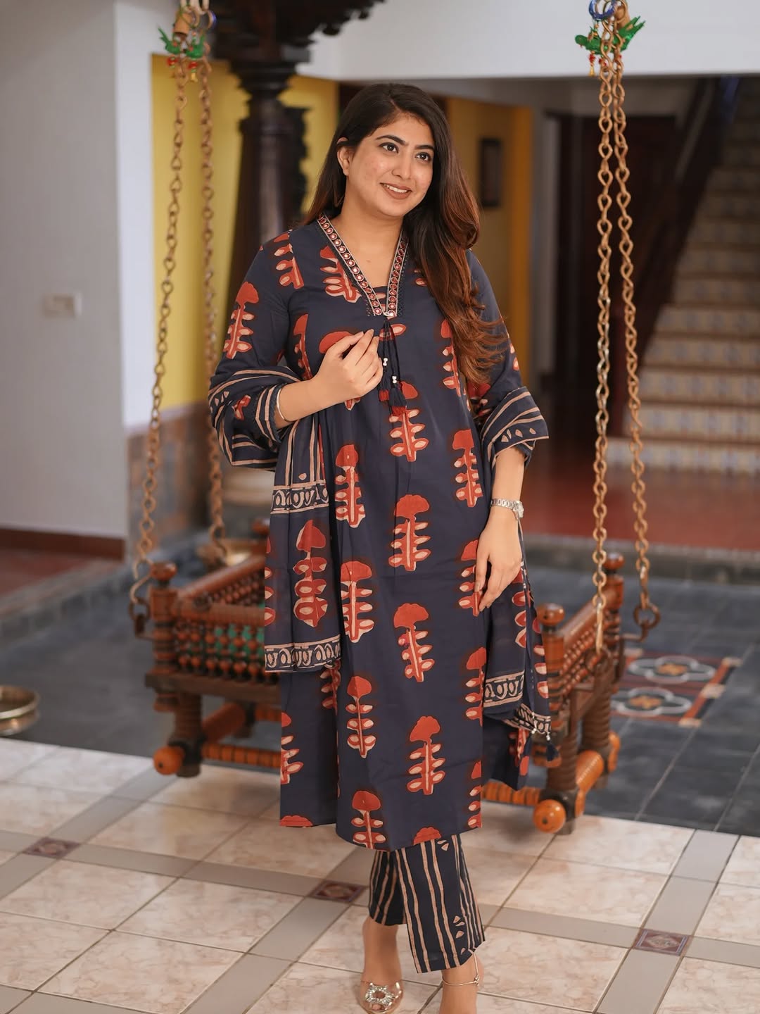 Vary Beautiful Pure Mul Cotton Jaipuri Block Print Suit Set