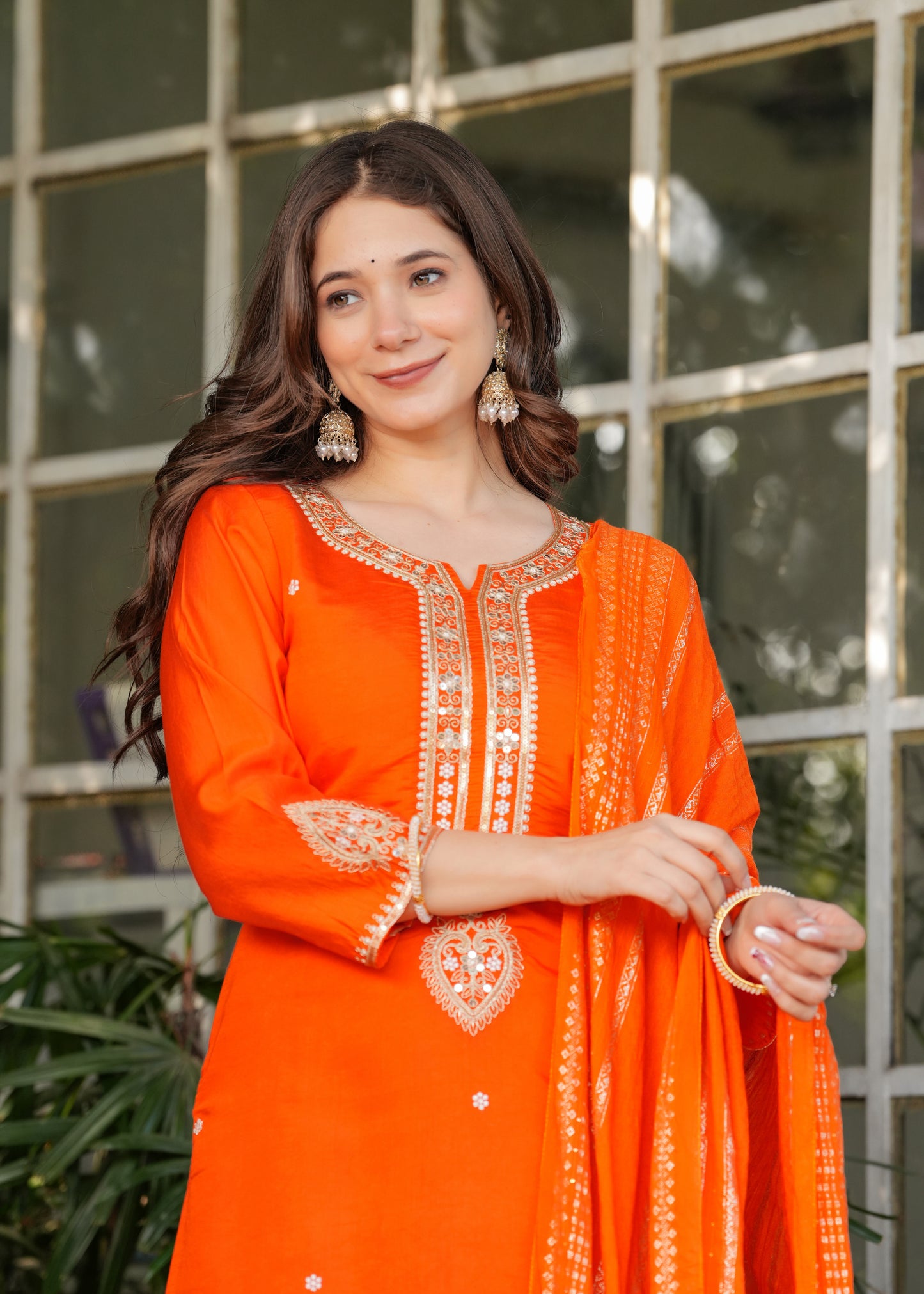 Trendy Viscose Chanderi Embroidery Suit Set With Jequard Dupatta