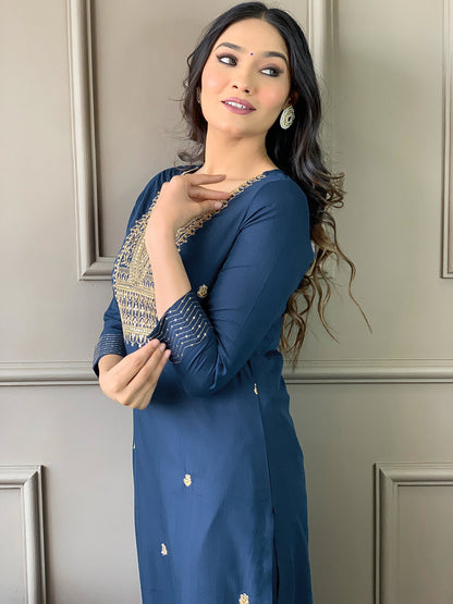 Pure Designer Rayon Suit Set With Heavy Dupatta