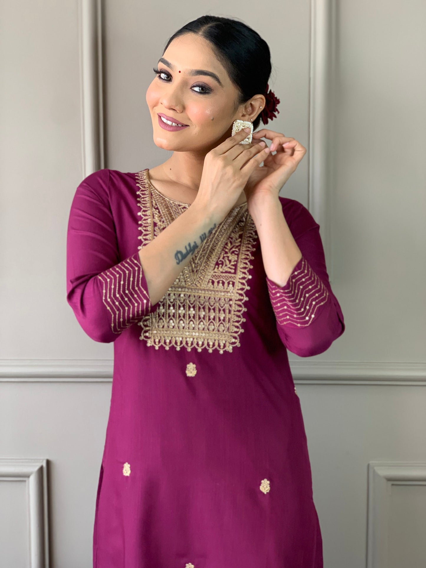 Pure Designer Rayon Suit Set With Heavy Dupatta