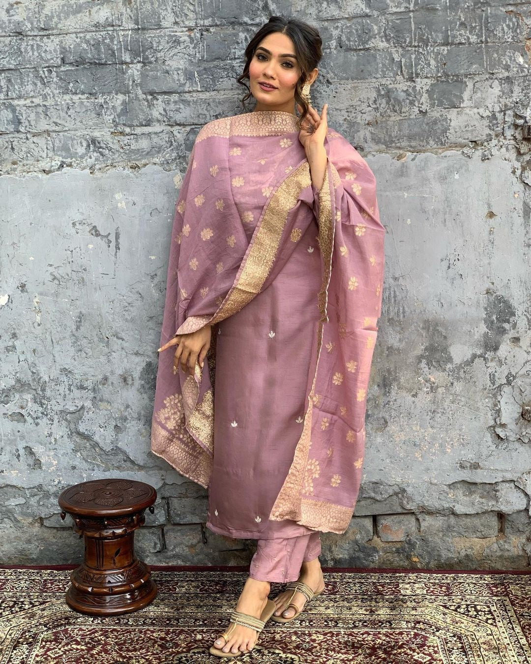 Most Beautiful Chanderi Viscose Suit Set