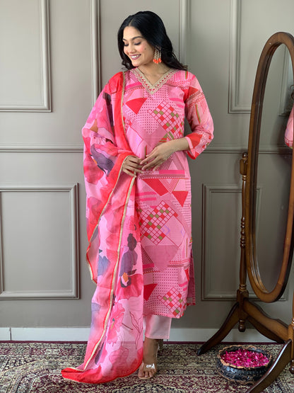 Most Beautiful Viscose Chanderi Suit Set