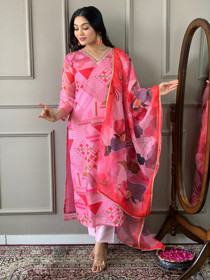 Most Beautiful Viscose Chanderi Suit Set