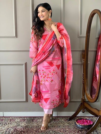 Most Beautiful Viscose Chanderi Suit Set