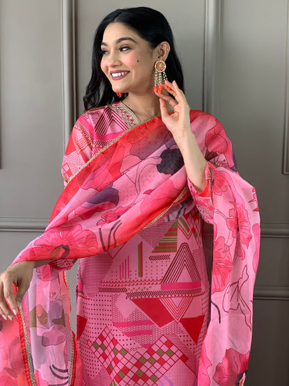 Most Beautiful Viscose Chanderi Suit Set