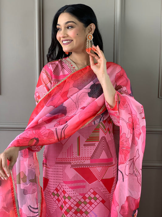Most Beautiful Viscose Chanderi Suit Set