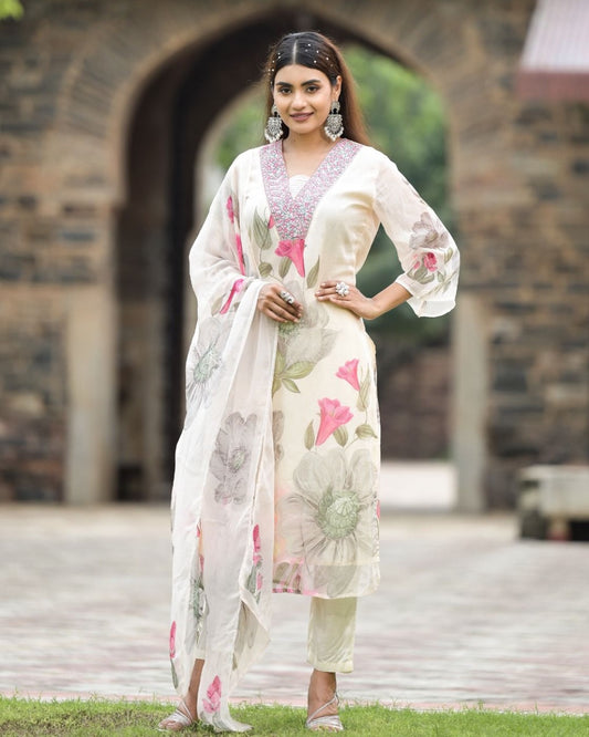 Tremendous Pure Georgette Embroidery Suit Set
