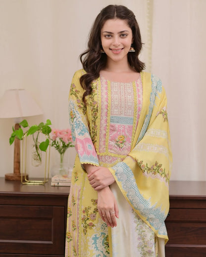 Luxurious Pure Handloom Embroidary Suit Set