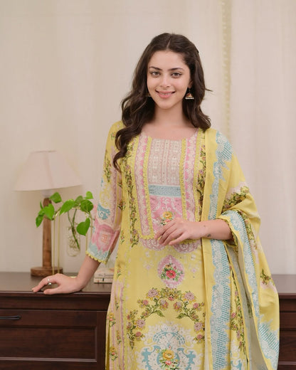 Luxurious Pure Handloom Embroidary Suit Set