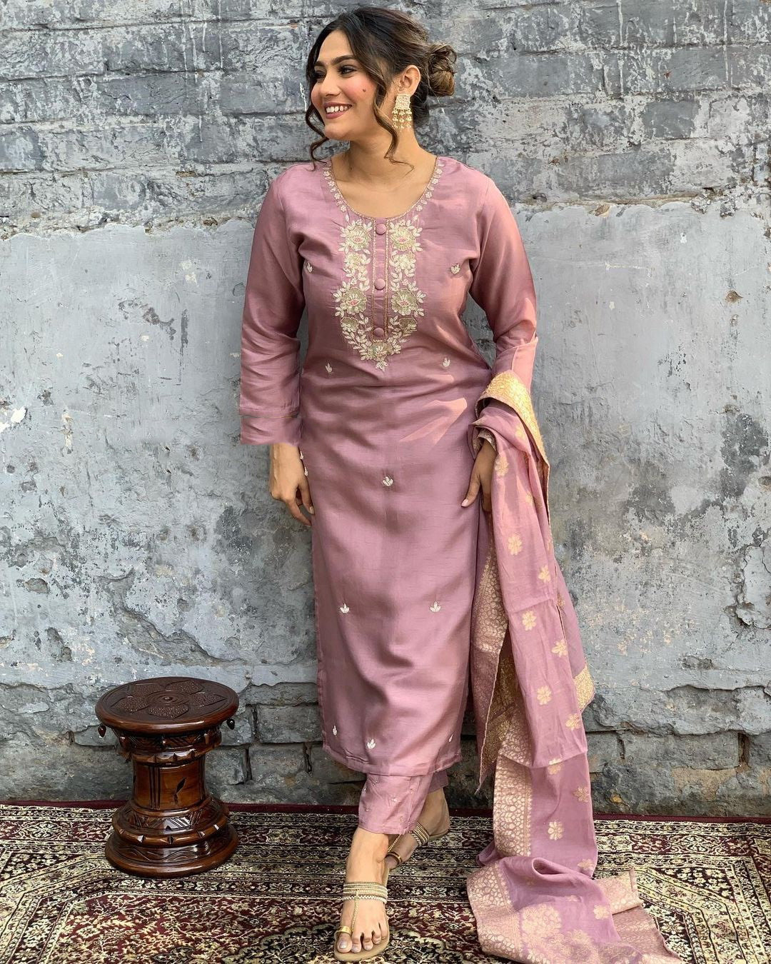 Most Beautiful Chanderi Viscose Suit Set