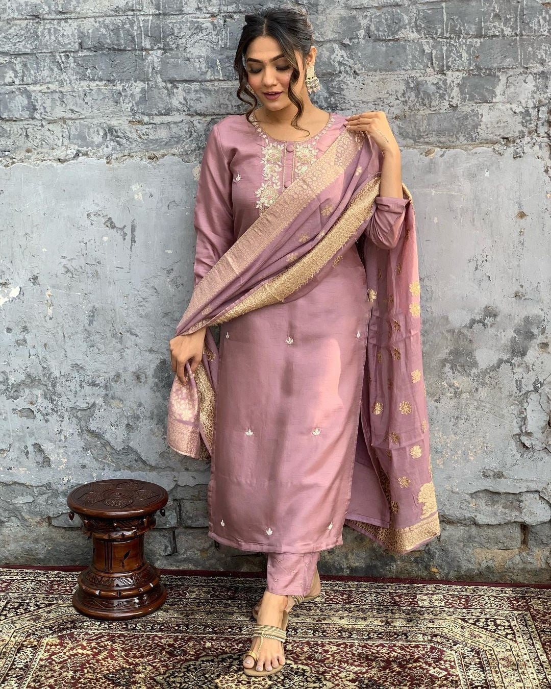 Most Beautiful Chanderi Viscose Suit Set