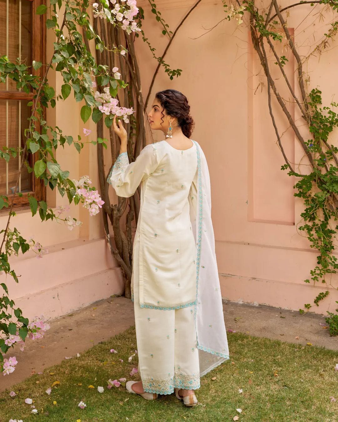 Most Beautiful Pure Chanderi Embroidered Suit Set