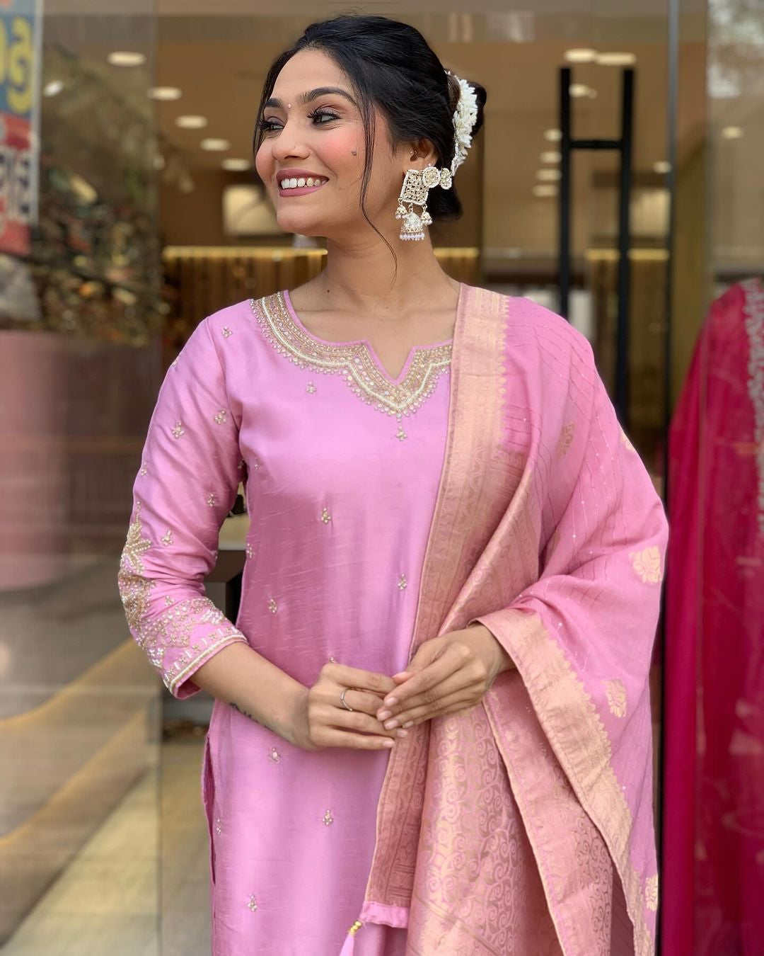 Most Beautiful Chanderi Viscose Kurta Set