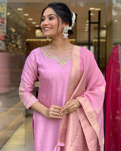 Most Beautiful Chanderi Viscose Kurta Set